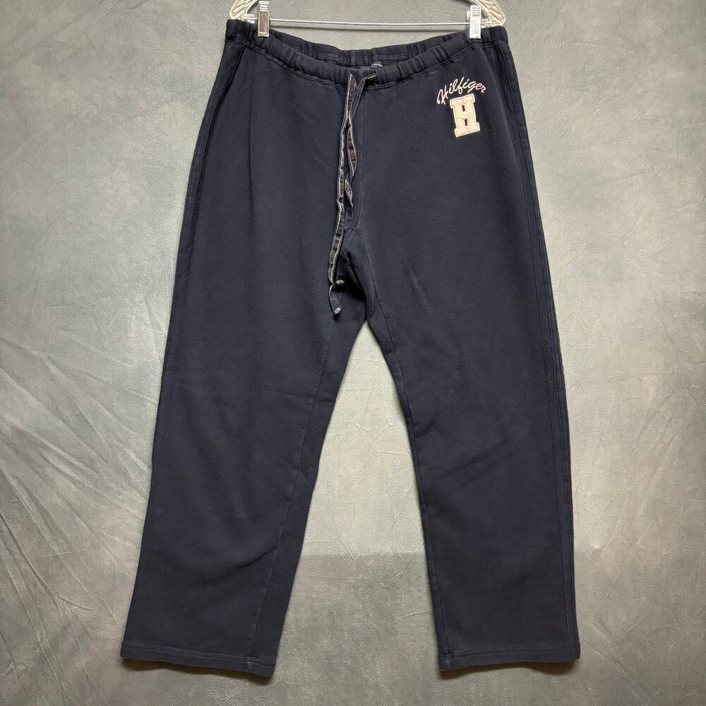 Vintage Tommy Hilfiger Sweatpants Drawstring Pull On Cozy Preppy College Letters